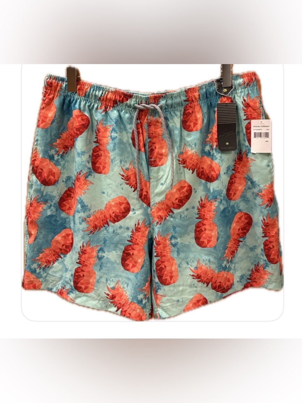 Ocean Current Volley Shorts NWT Pineapple Print Swim Trunks L